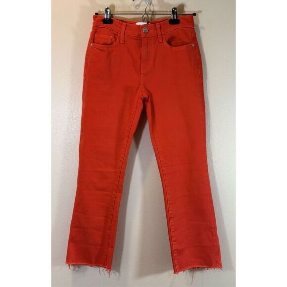 Current/Elliott "The Kick Jean" Fiery Red Cropped Ankle Jeans Women’s Size 25 - Picture 2 of 13